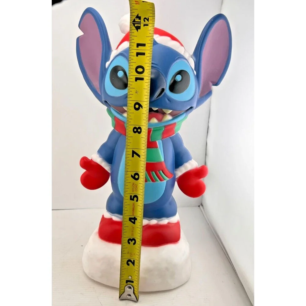 DISNEY Stitch Santa Christmas Light Up Blow Mold 12” Gemmy Holiday In/Out WORKS